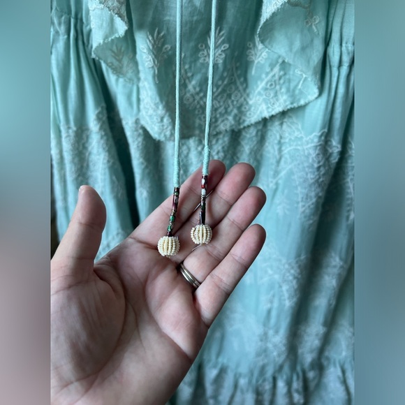 Anthropologie X Love Sam Amia Embroidered Lace-Up Maxi Dress - Picture 6 of 16